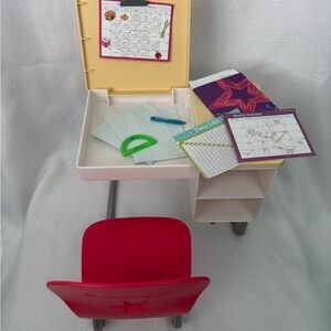 American Girl School Desk Set - Red and Cream